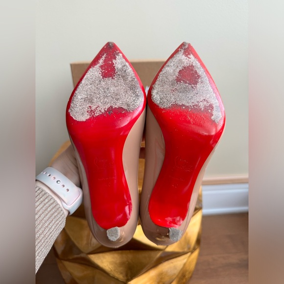 Christian Louboutin Pigalle 100 Patent Nude Shoes, Size 40 (US 9) - Picture 14 of 17